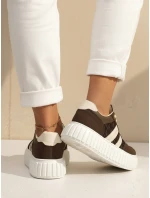 Dámské kožené tenisky na silné platformě hnědé FashionStreet ZY1392
