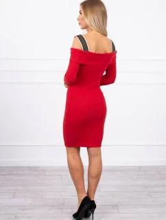 Šaty se širokými ramínky červené