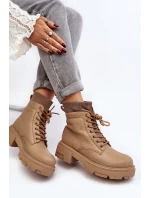 Dámské kozačky s ponožkou v hnědé barvě Rivella