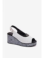 Kožené sandály na platformě S.Barski LR61-7010 bílé Kožené sandály na platformě S.Barski LR61-7010 bílé