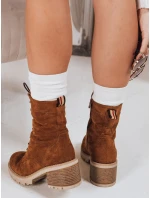 Dámské semišové šněrovací boty velbloudí barvy FashionStreet ZY1236 Dámské semišové šněrovací boty velbloudí barvy FashionStreet ZY1236