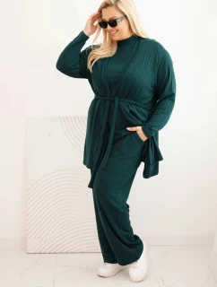 Dámský komplet Plus Size 3-dílný tmavě zelený