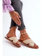 Dámské ploché pantofle Big Star Béžové