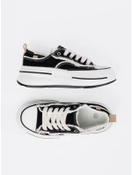 Luxusní  tenisky černé dámské platforma