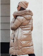 Dámská prošívaná zimní bunda s kapucí ULTRAWAY camel FashionStreet TY4643
