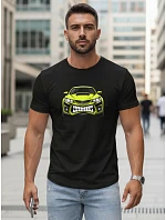 Pánské tričko s potiskem auta černé FashionStreet NX5015R