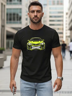 Pánské tričko s potiskem auta černé FashionStreet NX5015R