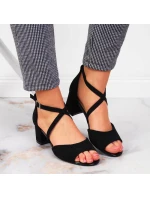 Sergio Leone W SK367A černé sandály na jehlovém podpatku