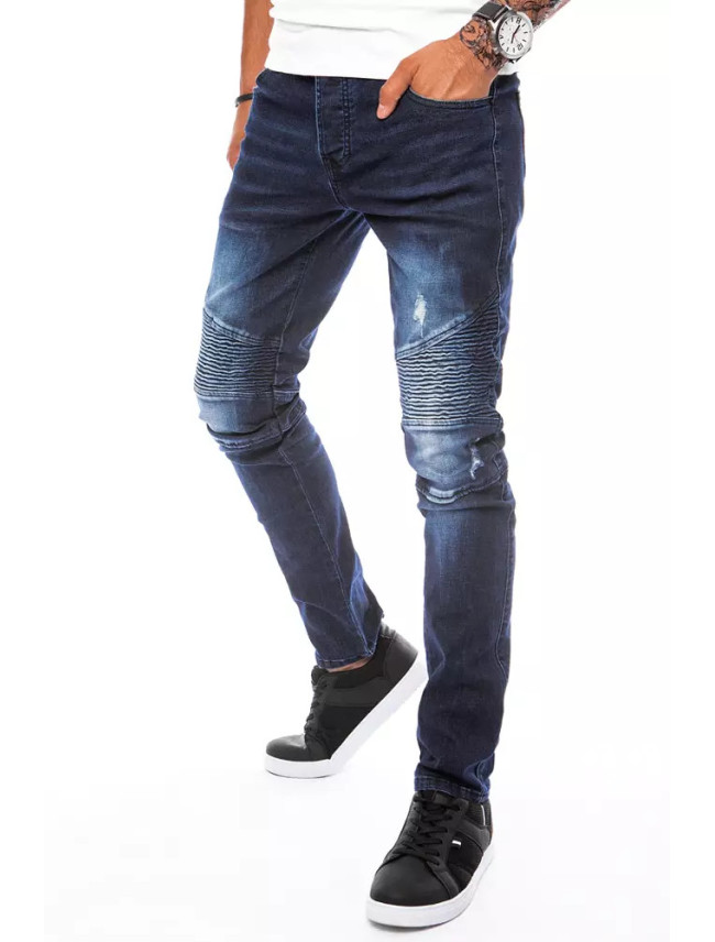 Modré pánské kalhoty Dstreet UX3804