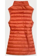 Prošívaná dámská vesta v cihlové barvě (23038)