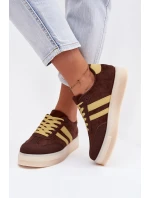 Dámské tenisky na platformě čokoládové Giselia