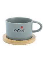 Kafee! - šedý hrníček makronka 200 ml Kafee! - šedý hrníček makronka 200 ml
