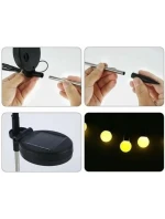 SOLÁRNÍ LAMPA TANČÍCÍ VE VĚTRU BÍLÉ KOULE 6 LED 72CM