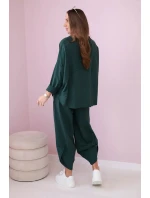 Bavlněná mikina kalhoty set tmavě zelená Bavlněná mikina kalhoty set tmavě zelená