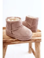 Dětské Teplé Sněhule Semišové Světle béžové Gooby