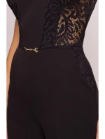 M866 Kombinéza s krajkovými panely - černá M866 Kombinéza s krajkovými panely - černá