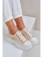 Dámské tenisky na masivní podešvi Big Star – béžové