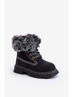 Dětské Trapery Botky na Zip s Kožíškem Černá Gerande