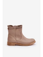 Nízké Dámské Boty Na Ploché Podpatky Kožené Lewski 3624 Béžové Nízké Dámské Boty Na Ploché Podpatky Kožené Lewski 3624 Béžové