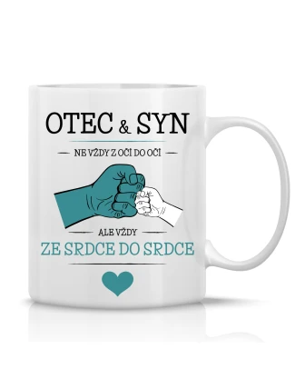OTEC & SYN - klasický bílý keramický hrníček 300 ml