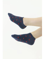 Dámské kotníkové ponožky CSD240-036 černé s bílými srdíčky - Moraj