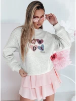 Dámská nadměrná mikina se srdíčky MADELIN šedá FashionStreet BY1459