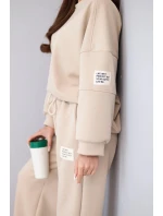 Dámská sada máslo mikina + kalhoty béžový