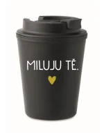 MILUJU TĚ. - černý termohrnek 300 ml MILUJU TĚ. - černý termohrnek 300 ml