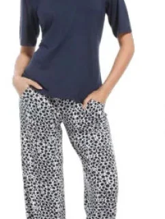 Dámské plážové kalhoty 56221-213-7 modro-bílé - Pastunette