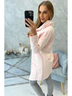 Oversize tunika s obálkou 16546 starorůžová - Kesi