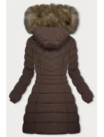 Hnědá péřová dámská zimní bunda (LHD-23032)