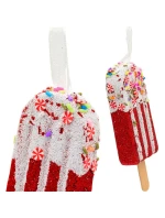 ZMRZLINOVÁ DEKORACE ZÁVĚSNÁ CETKA 3KS ČERVENÁ