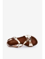 Zazoo 40182 Dámské kožené sandály zlaté