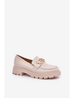 Dámské Mokasíny Se Zlatým Detalem Béžové Trionna