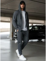 Pánská mikina na zip antracitová BX2196