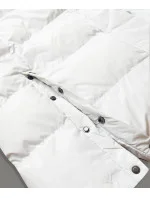 Bílá dlouhá dámská zimní bunda s kožešinovou podšívkou (2M-025) Bílá dlouhá dámská zimní bunda s kožešinovou podšívkou (2M-025)