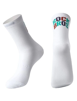 Sportovní ponožky Rockbros, bílé, s nápisem M