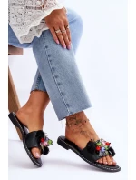 Pantofle s ozdobnými korálky S.Barski KV-2775-47 Černé Pantofle s ozdobnými korálky S.Barski KV-2775-47 Černé