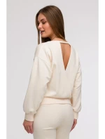 B293 Mikina s otevřenými zády - vanilka B293 Mikina s otevřenými zády - vanilka