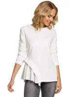 M333 Asymetrická vrstvená halenka - pudrová