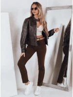 Dámské úzké zúžené džíny hnědé FashionStreet UY2843