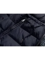 Tmavě modro-šedá oboustranná dámská zimní bunda (mhm-w556)