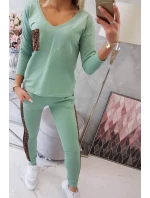 Tmavě mátová sada s leopardím potiskem Tmavě mátová sada s leopardím potiskem