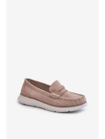 Sametové mokasíny na platformě Sergio Leone SP012 Beige