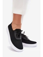 Materiálové Nazouvací Sportovní Boty Na Platformě Dámské Černé Kalyra