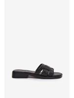 Dámské nazouváky na nízkém podpatku černé Lorania