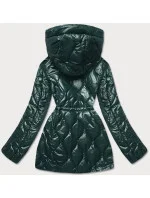Tmavě zelená dámská bunda s ozdobnou podšívkou (BH2182)