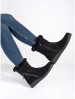 Trendy kotníčkové boty černé dámské na klínku Trendy kotníčkové boty černé dámské na klínku