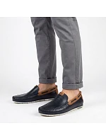 Pánské tmavě modré kožené mokasíny Bugatti 321-A2X65-1000-4100