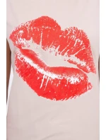 Halenka s potiskem rtů béžová Halenka s potiskem rtů béžová